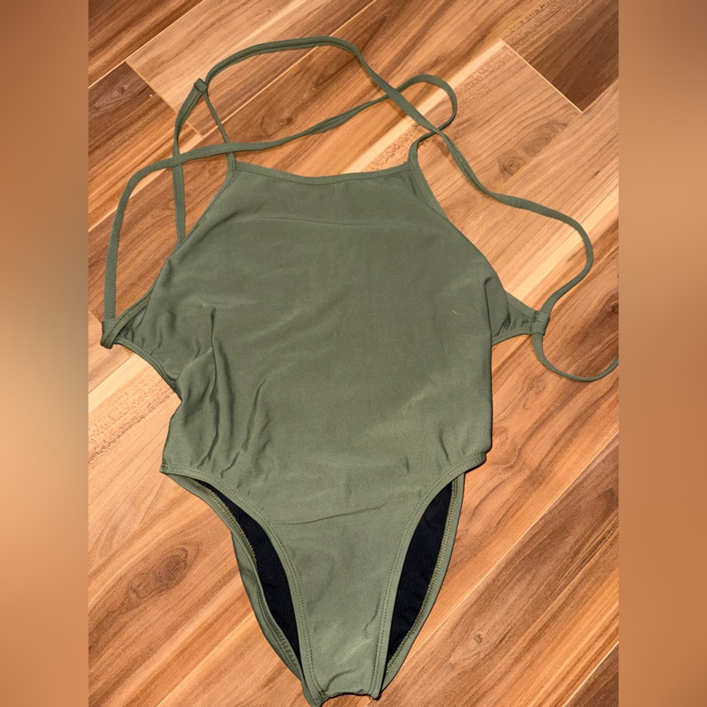 Jolyn Jackson Olive Green One Piece Swimsuit